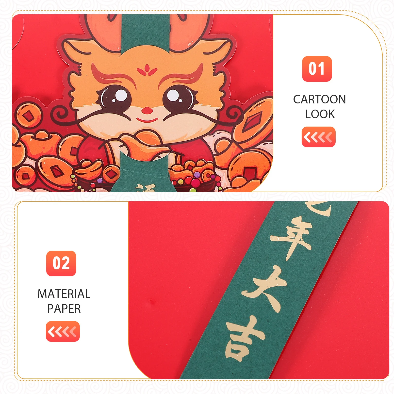 4 Pcs New Year Red Envelope Envelopes Chinese Christmas Lunar Gifts Money Packet