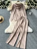 SINGREINY Lazy Casual Knit Two Pieces Set Women Autumn Winter Long Sleeve 3D Texture Printed Hoodies+Drawstring Pants 2pcs Suits 4