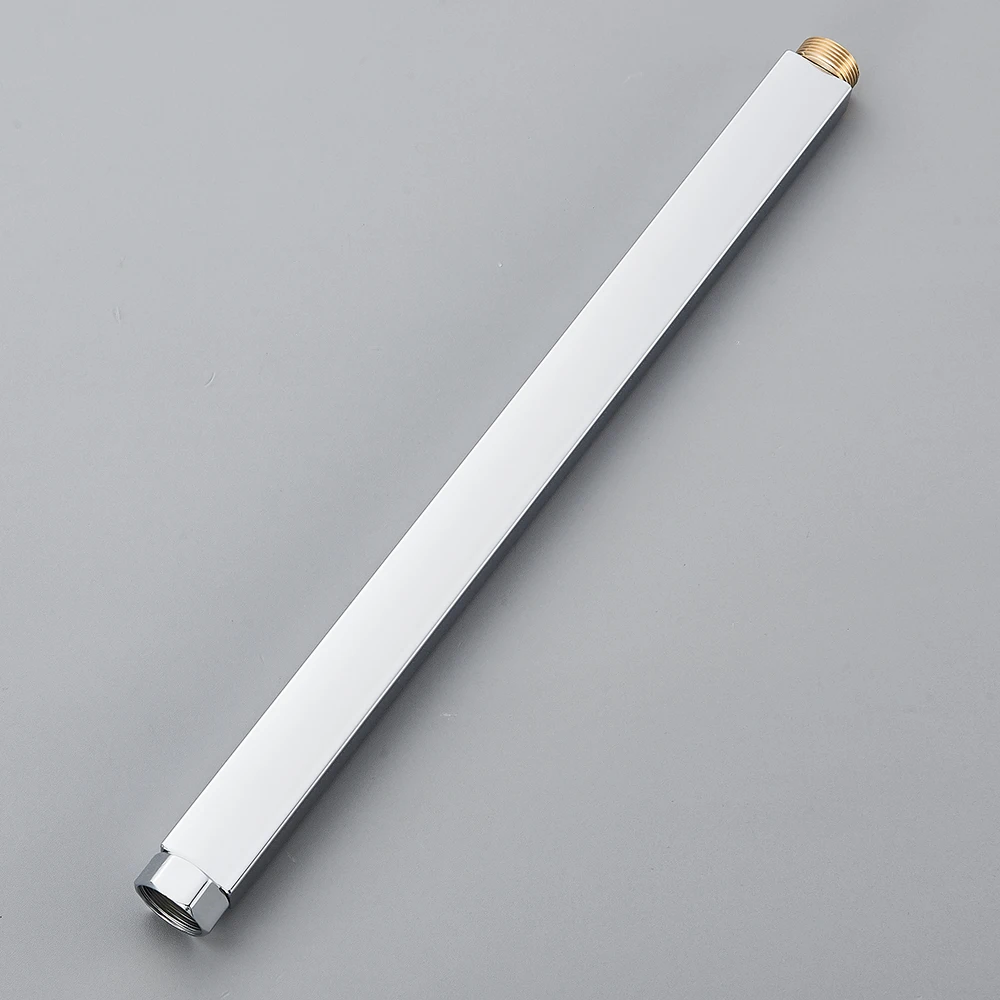 30/40cm Round and Square Extension Tube shower pipe extension For Bathroom Shower Faucet Black General Interface Extension Tubes Extra Extend Pipe