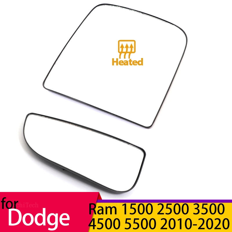 

Левое и правое боковое зеркало с подогревом, стекло, широкоугольное зеркало заднего вида для Dodge Ram 1500 2500 3500 4500 5500 2010-2020