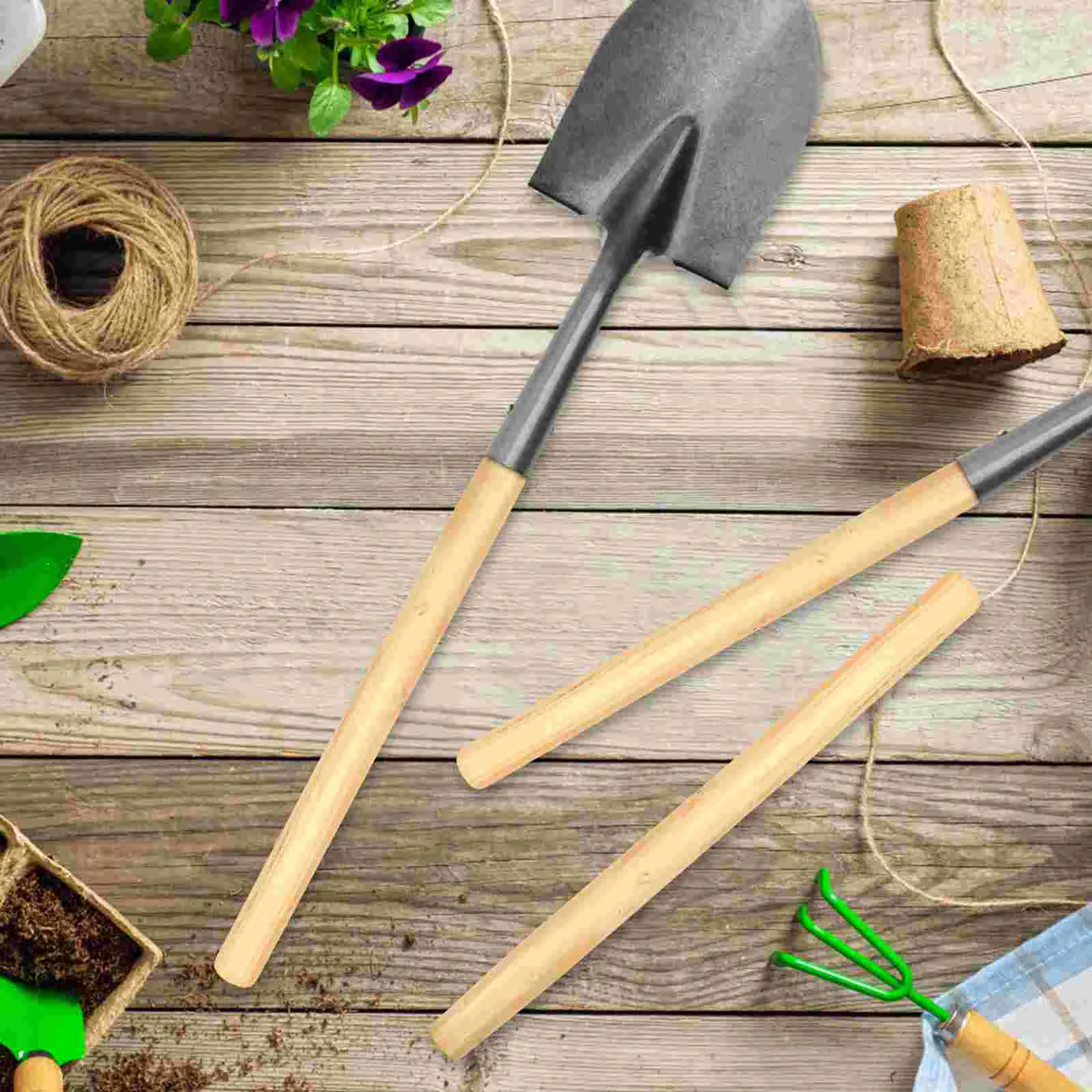 4pcs Wooden Handles Replacement Handle Wood Tool Handle for Sickles Shovels Hoes axe handle replacement 3