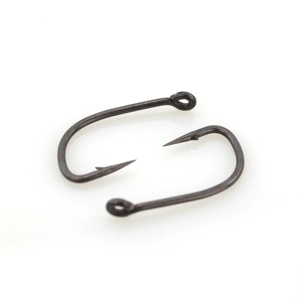 15pcs PTFE Coated High Carbon Steel Barbed Fish Hook With Eye Carp