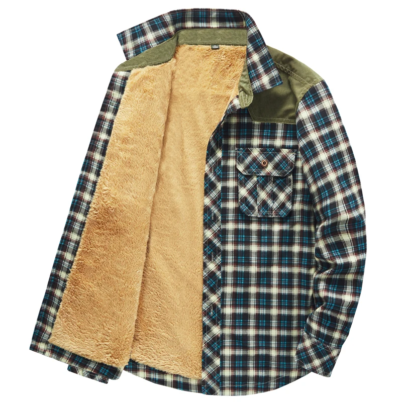 Men Casual Jacket 2023 Autumn Winter New Windproof Fleece Thick Warm Jacket Coat Mens Brand Outwear Fashion Lattice Jacket Men