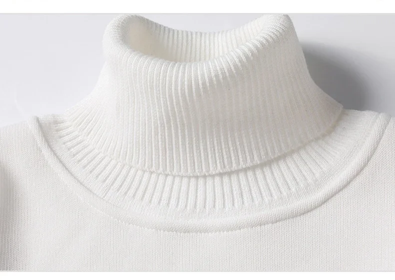 Herbst Winter vielseitige Herren Roll kragen pullover Stricken einfarbige Pullover Pullover warme Männer Slim Fit Freizeit kleidung – Detail 13