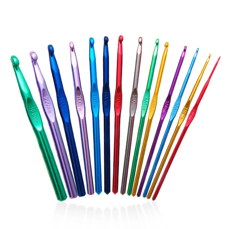 Stainless Steel Crochet Set Hooks Needles Alumina Knitting Hooks 2-10mm Yarn Needle Multiple Sizes Metal Sewing Accessories Tool crochet kit,crochet hooks,knitting supplies,crochet needles,knitting craft supplies