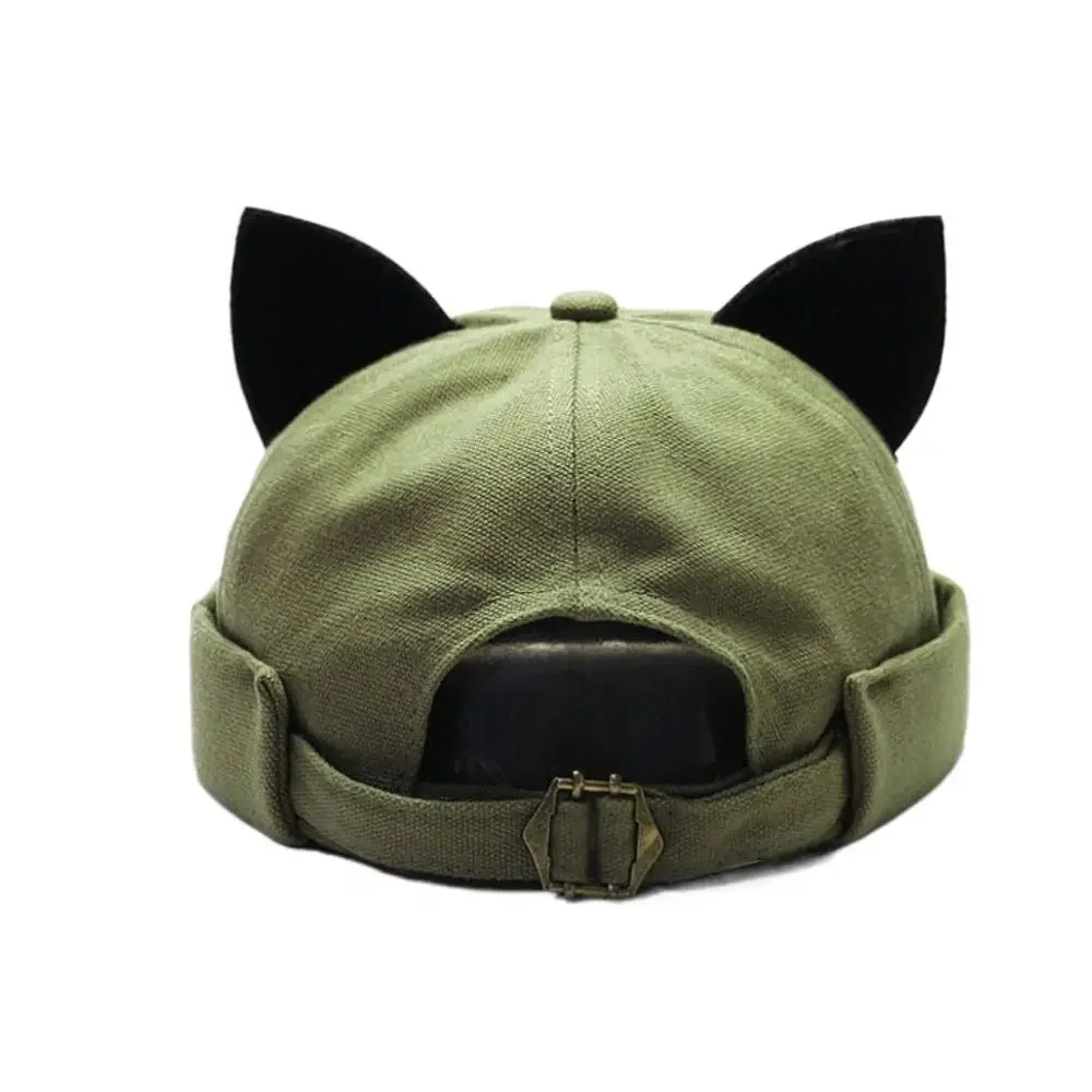Chic Cat Ears Brimless Cotton Beanie – Unisex Casual Style