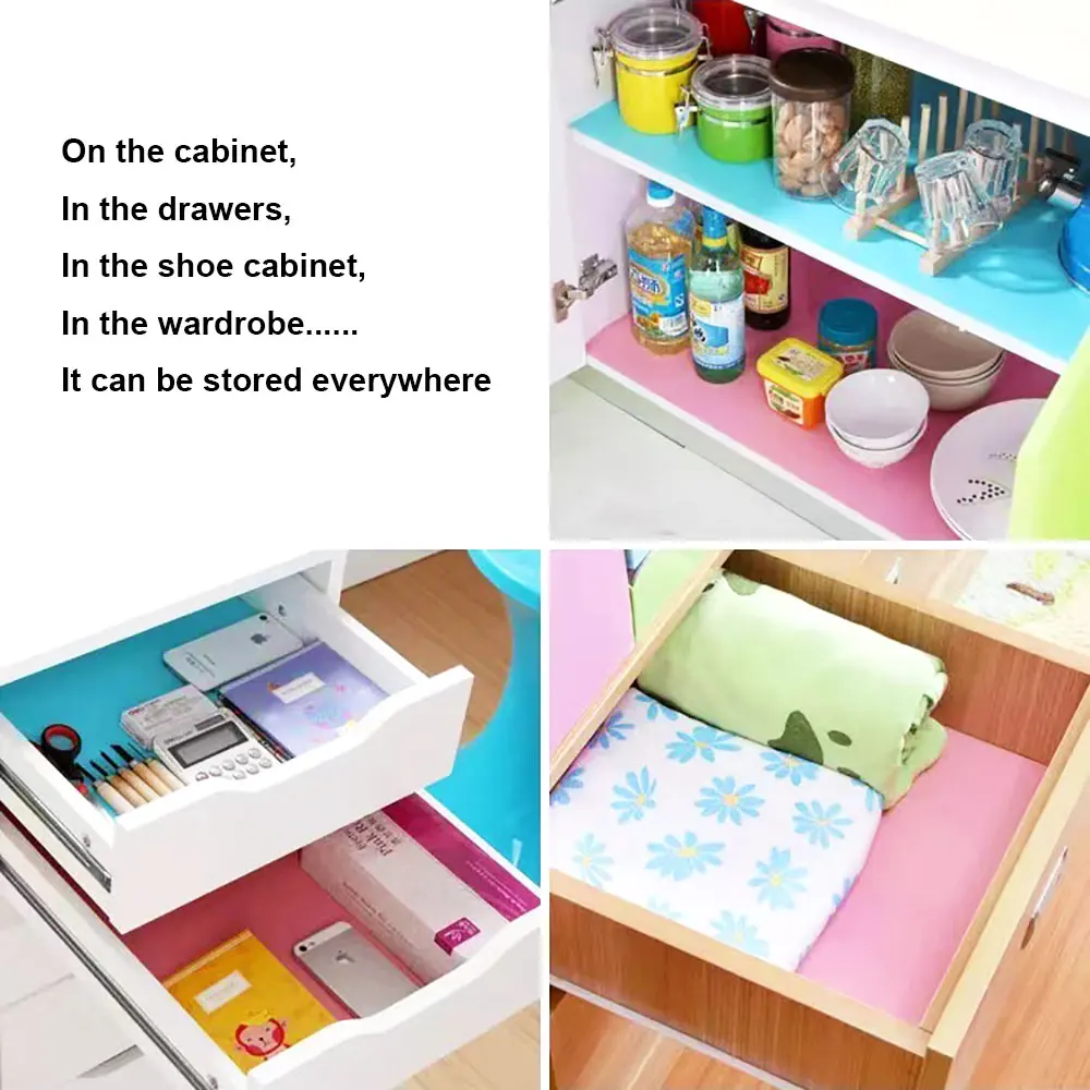 Travelwant 300cm Shelf Liners for Kitchen Cabinets Non-Adhesive Non Slip Thicken Cabinet Drawer Liner Mat Waterproof Refrigerator Liners for Shelves