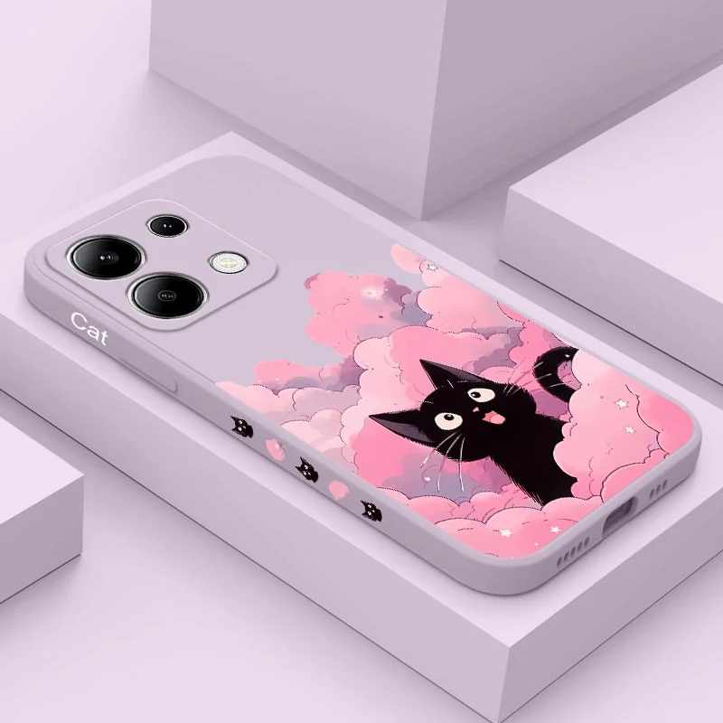 Cloud Cat Liquid Silicone Phone Case – Soft, Durable Cover with Adorable Design