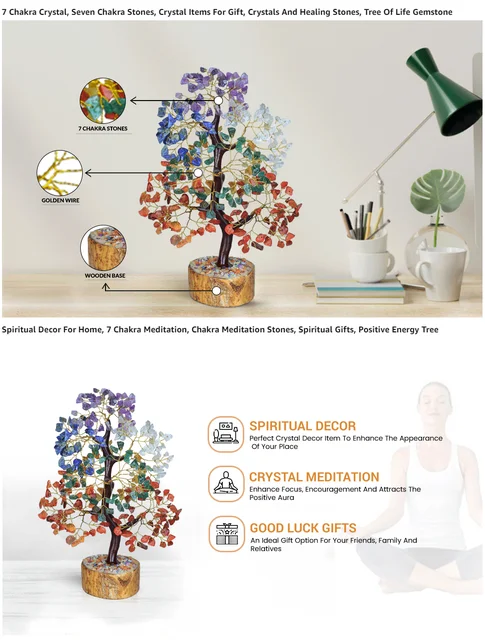Clear Quartz Crystal Tree of Life - Chakra Tree for Positive