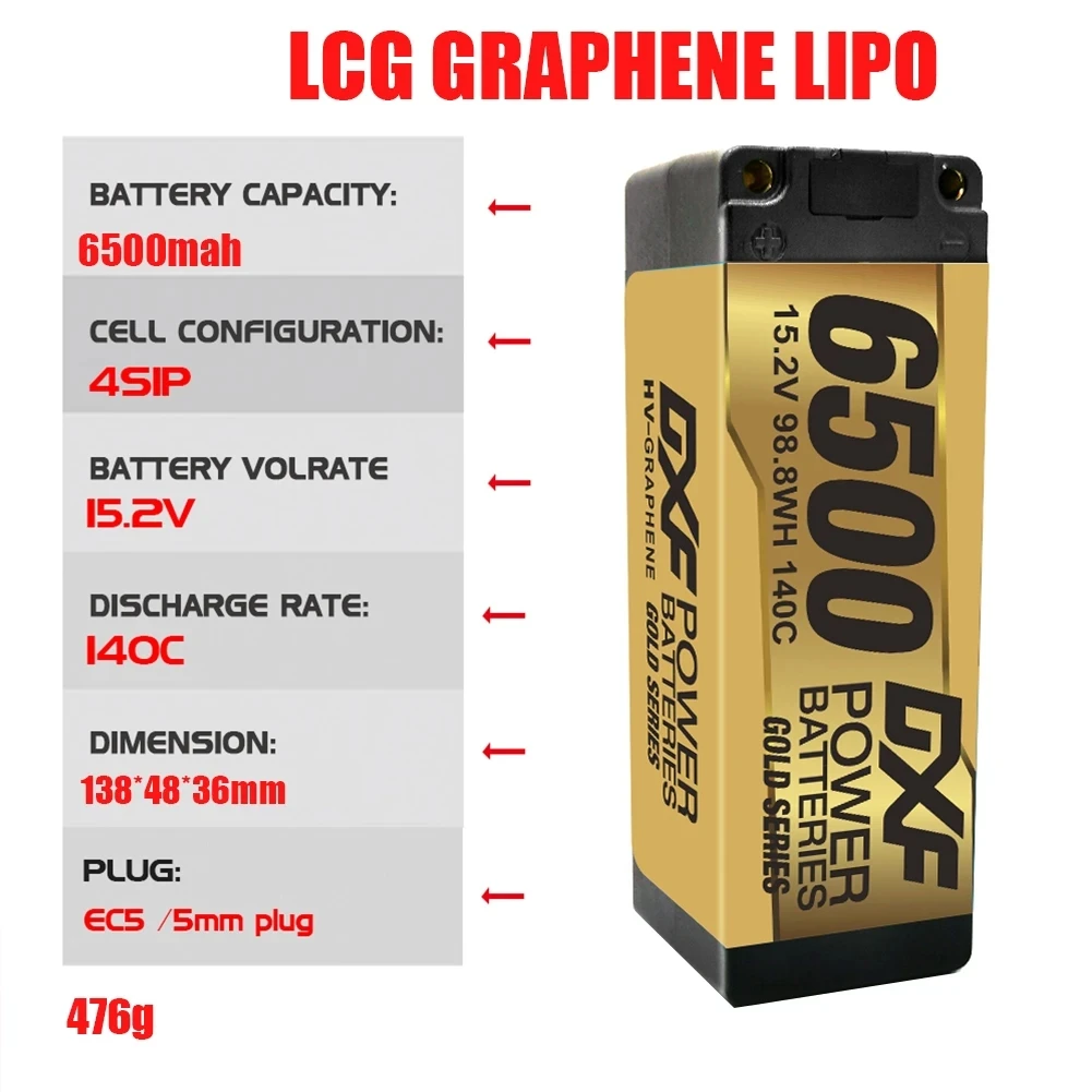 Фото 1/2 шт., DXF 4S 6S Lipo 14,8 V 15,2 V 22,2 V аккумулятор 8400mAh 8000mAh 9200mAh 10000mAh 7000mAh 6500mAh 6200mAh для радиоуправляемых автомобильных запчастей №5