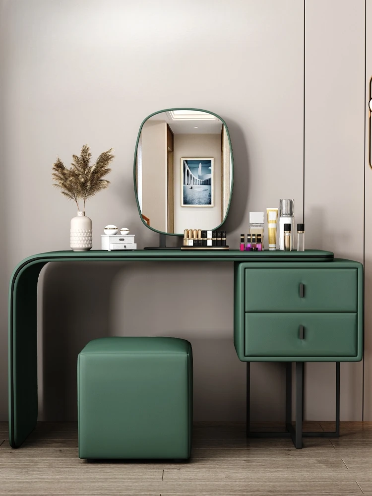 

Modern Minimalist Solid Wood Plate Leather Makeup Table Desk New