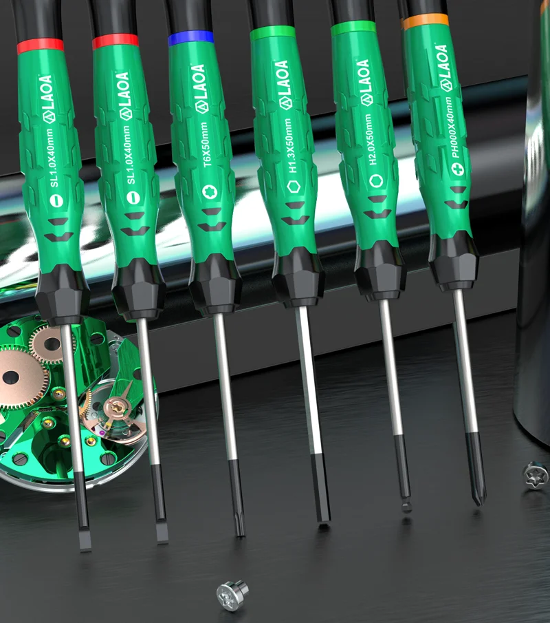 LAOA 1 Stück Mini-Kreuzschlitzschraubendreher mit Magnetismus, multifunktionale Schlitzschraubendreher, 58 HRC legierter Stahl – Detail 2