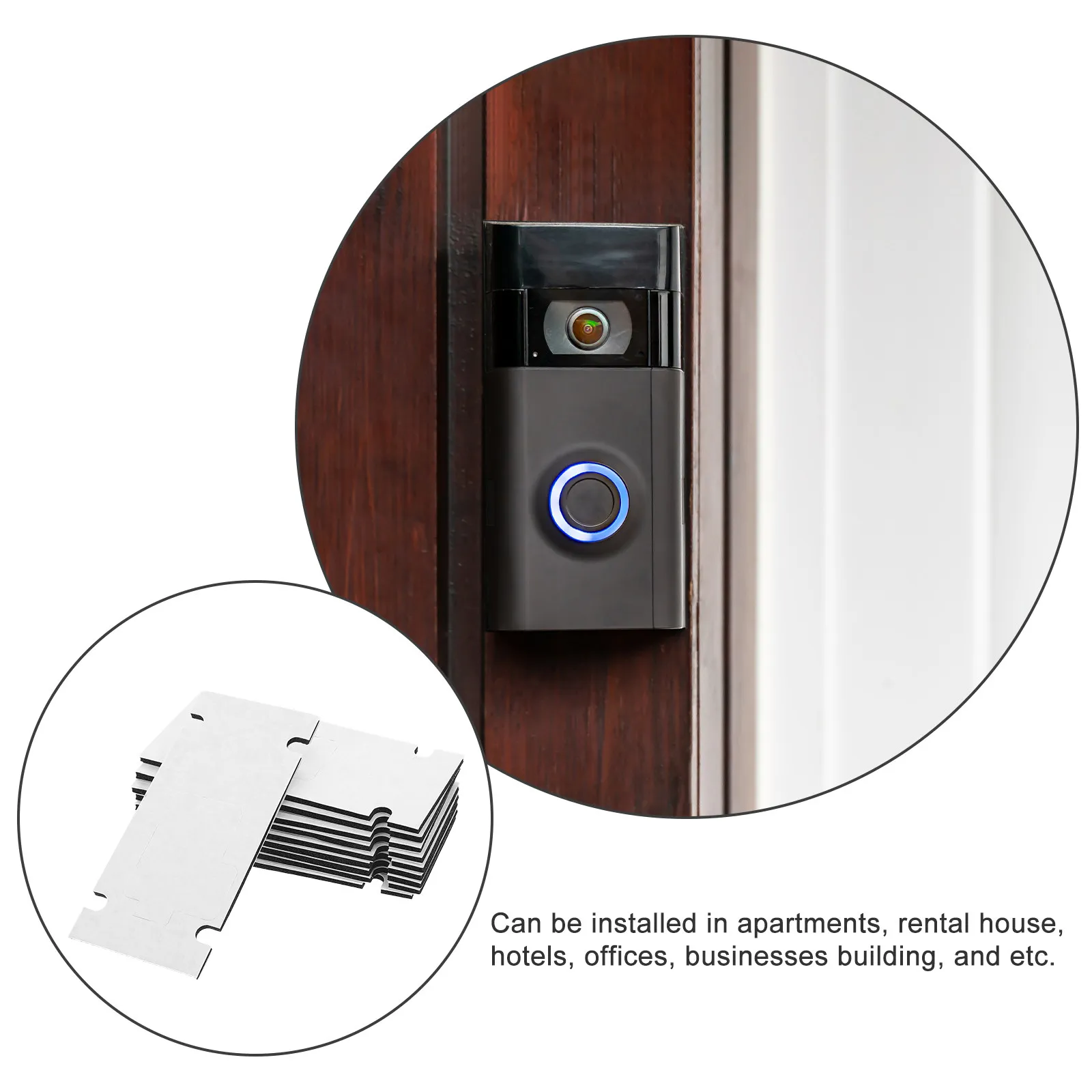 10개입 도어벨 접착 마운트 무타공 스티커 테이프 강력 자가 접착식 붙였다 떼었다 할 수 있는 아파트 사무실 벽 문 비디오용