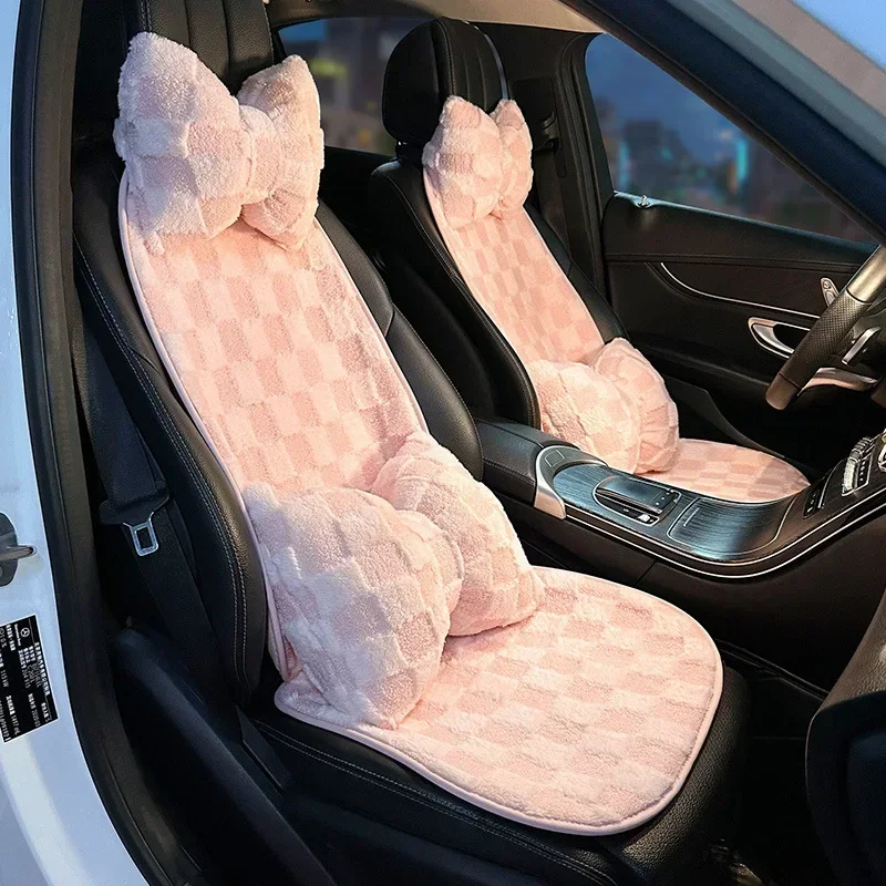 ThickenWarmCarSeatCoverWinterPlushUltraSoftVehicleSeat