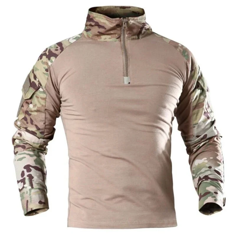 

Военная Тактическая Мужская футболка, костюм армии США с лягушкой, футболки с длинным рукавом, камуфляжная тактическая полевая тренировочная Охота 4XL, рубашка, униформа