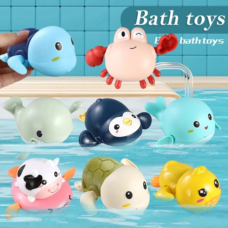 Baby Bath Toys For Children New Baby Bath Swimming Bath Toy Cute Frogs Clockwork Bath Toy brinquedos infantil игрушки для детей