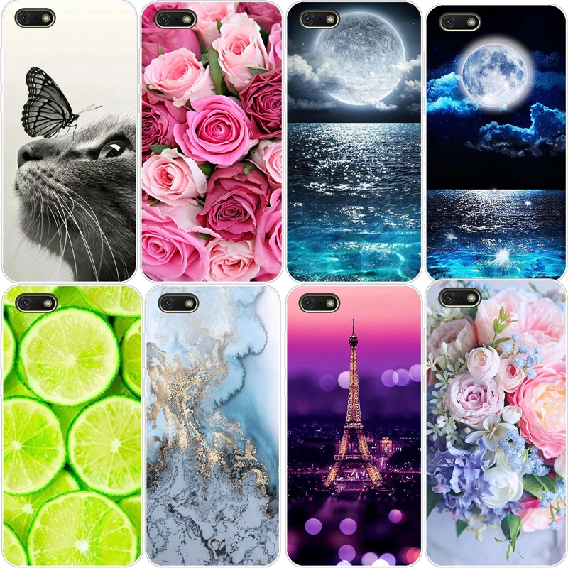 Per Huawei Y5 2018 Custodia Per Huawei Y5 Lite 2018 / Y5 Prime 2018 Custodia Morbida In Silicone Tpu Fundas Coque Per Y 5 2018 Flower