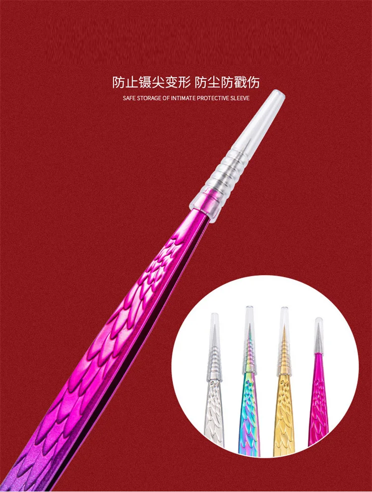 6PCS Falsche Wimpern Pinzette Set Für Wimpern Extensions Clip Boot Volumen Isolation Präzise Augenbraue Nail art Zange Make-Up Tools kit – Detail 9