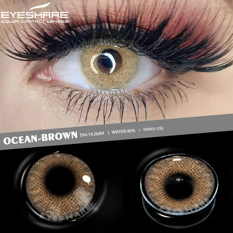 EYESHARE 1 Pair Color Contact Lenses for Eyes Beautiful Pupil Contact Lens Yearly Use Cosmetic Beauty Eye Lenses Colored Lenses