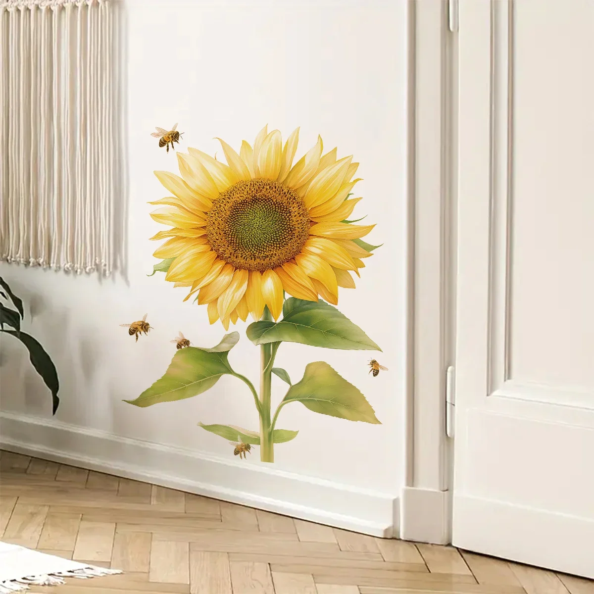 1Pc Watercolor Flower Sunflower Wall Stickers Home Decor wall stickers wall sticker