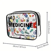 Sac à cosmétiques pour médicaments, organisateur de voyage de grande capacité pour femmes, pochette de toilette facile à essuyer et propre, sac de toilette de voyage à usage quotidien 3