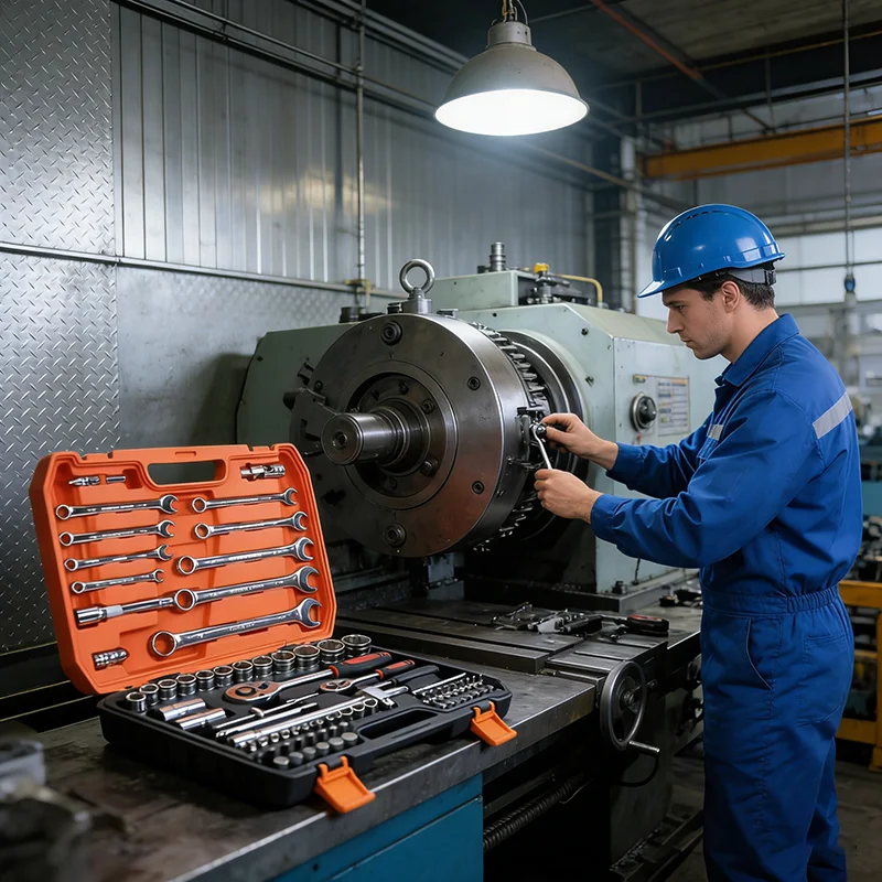 82-teiliges Gabelschlüssel-Set für Autoreparaturen, Schnellverschluss-Ratschenschlüssel-Kombination, Multifunktionales Steckschlüssel-Set, OEM-Hartschalenkoffer – Detail 12
