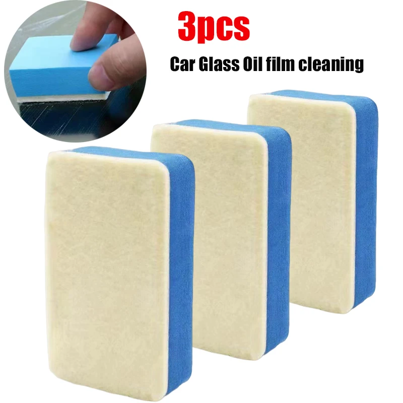 

Car Window Oil Film Cleaner Remover Cleaning Sponge Wool Felt Car Windshield Glass Degreasing Film Removal Wipes Polishing Tool