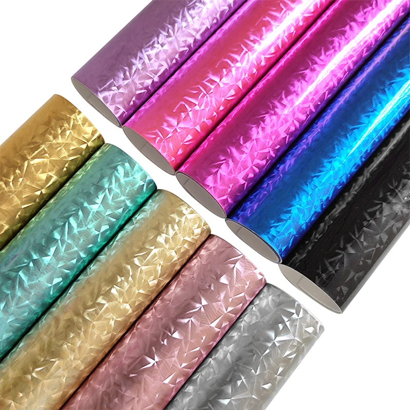 

Holographic Shiny Mirror Color Faux Leather Fabric Bag Storage Boxes Shoes Handmade Crafts DIY Materials Leatherette 30*135CM