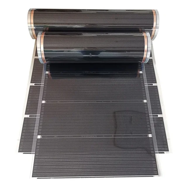 แผ่นฟิล์มคาร์บอนทำความร้อนใต้พื้นไฟฟ้า220V 220W 50ซม.-8เมตร, แผ่นทำความร้อนใต้พื้นด้วยอินฟราเรด 1