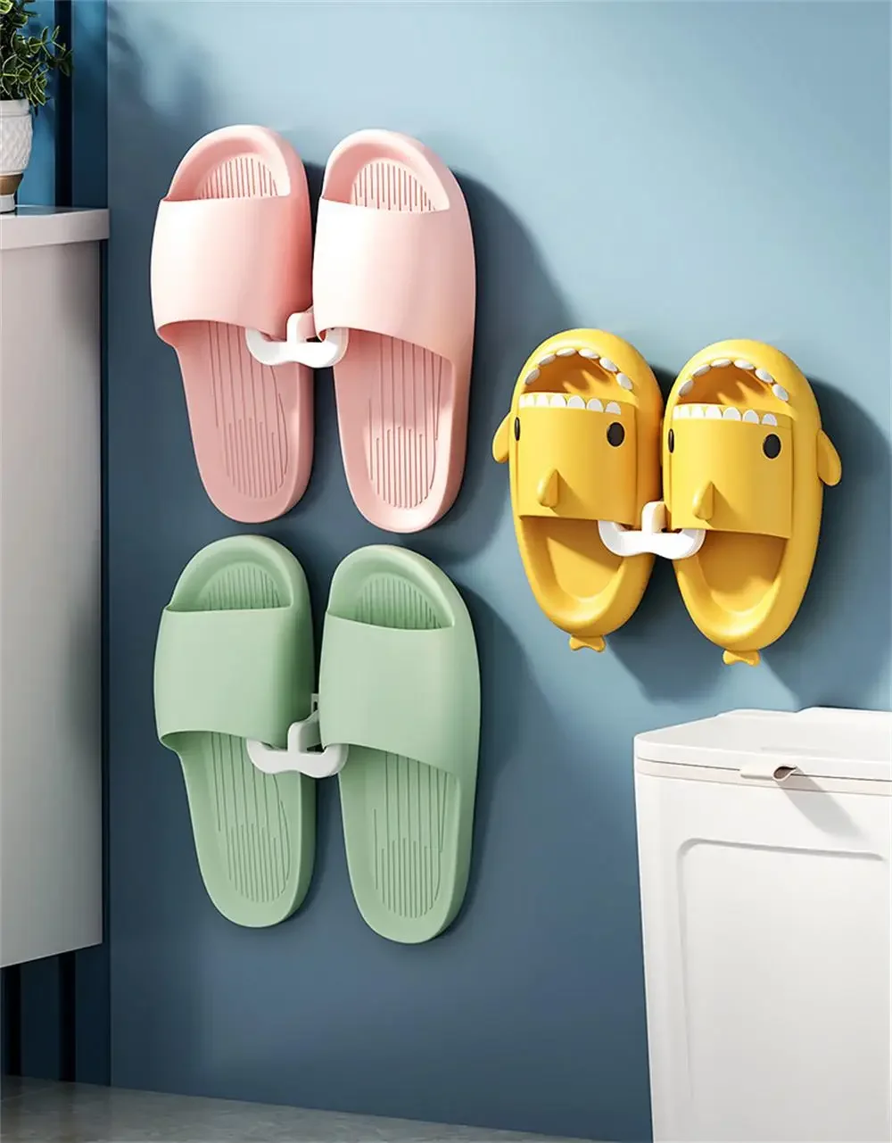 Description Picture 2 of itemHanger Hooks For Bathroom Toilet Shoes Rack Wall Mounted Slippers Organizers Small Object Storage Product