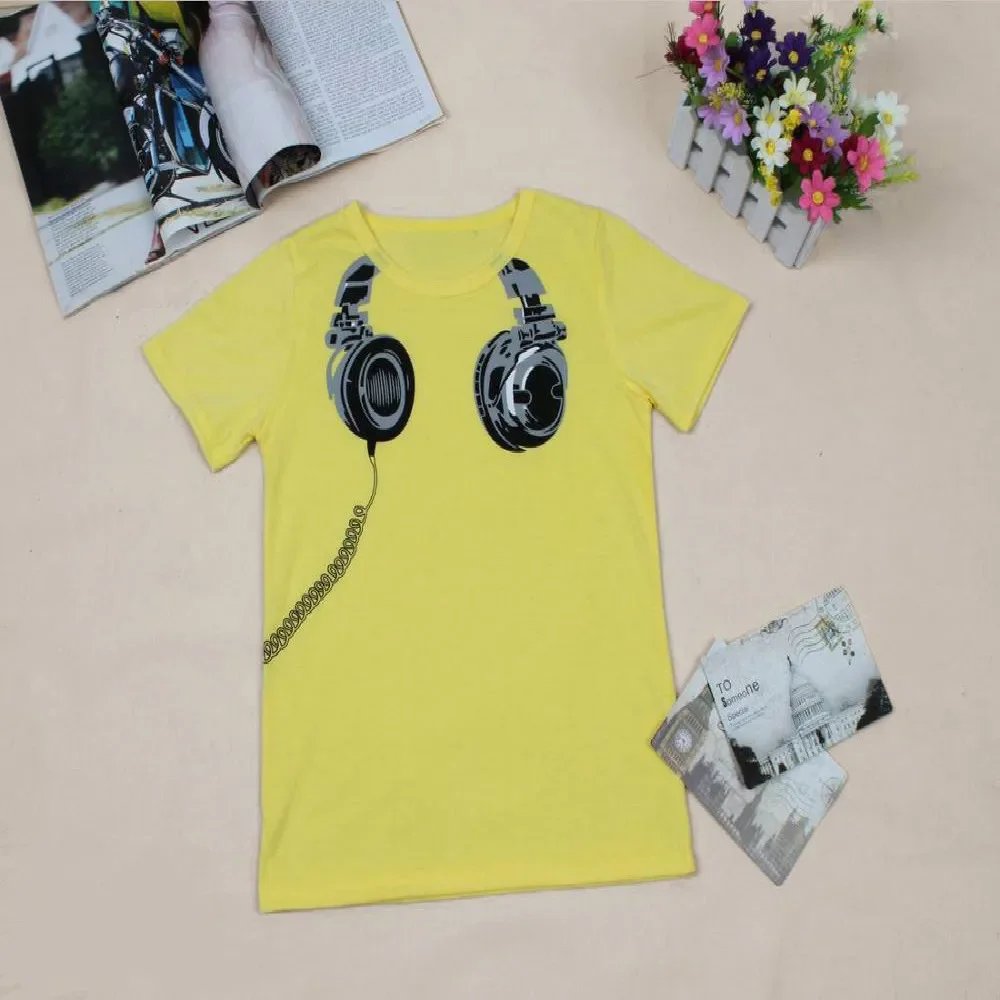 Children Short Sleeve TShirts Cartoon Spiderman Headphone Print Baby Boys Girls Design Summer Blouse Tee Pajama Top