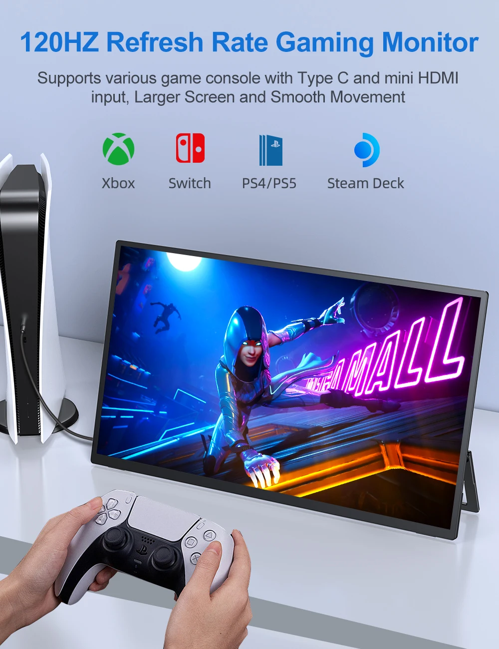 UPERFECT ޴  100% sRGB 1080P FHD IPS Ӹ   ÷, űĵ VESA Ŀ , 18.5 ġ, 120Hz
