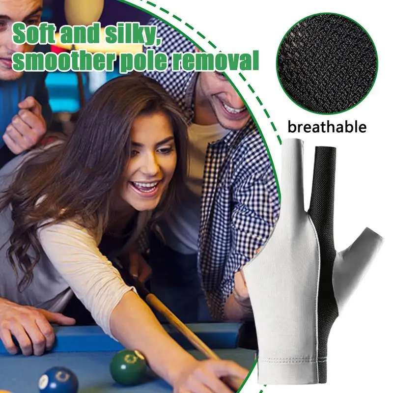 Billiard Pool Gloves Professional Breathable 3-Finger Non-Slip Elastic Cue Quick Dry