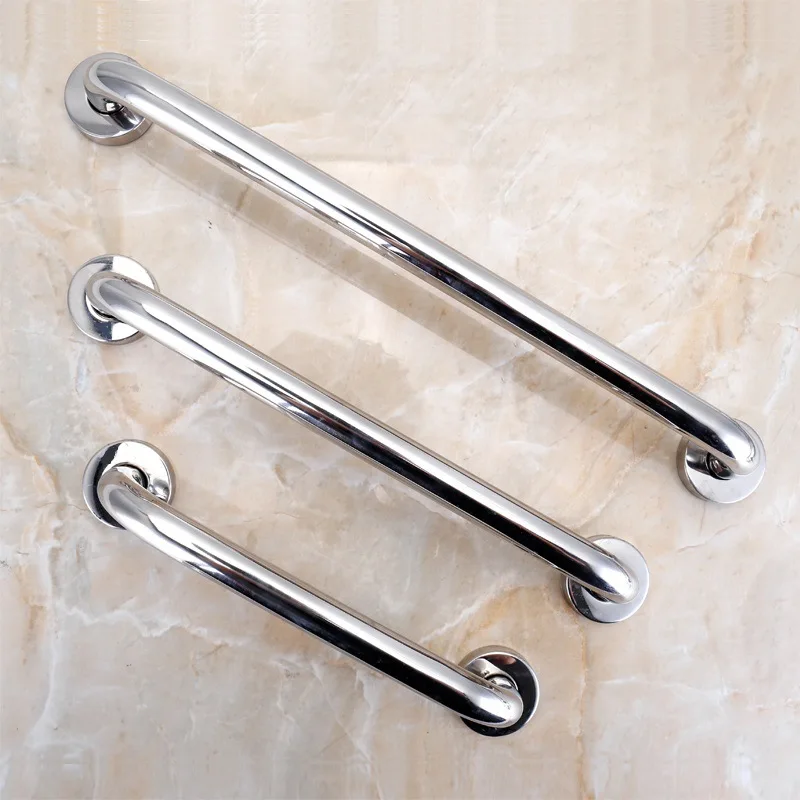 Bathroom Handrail Stainless Steel 300/400/500mm Bathroom Tub Toilet Handrail Grab Bar Shower Safety Support Handle Towel Rack