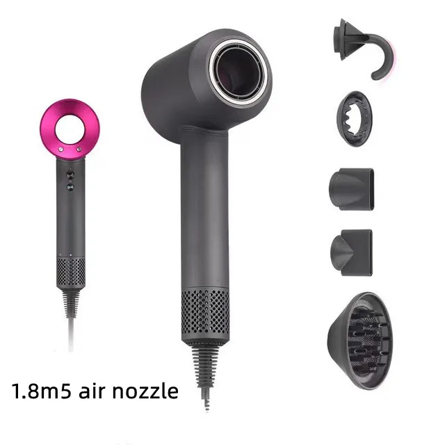 Leafless Hollow Electric Hair Dryer 220V/110V Household Negative Ion Fast Drying Strong Constant High-power Electric Hair Dryer 1.8M 5 air nozzle L