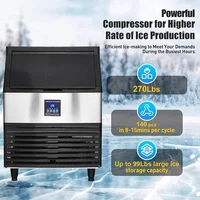 Machine à glaçons commerciale SIHAO, équipement de fabrication de glace à haute production quotidienne de 200 kg/24 h, unité 220 V pour les magasins de boissons, les cantines et l'alimentation quotidienne en glace à domicile XJP 1