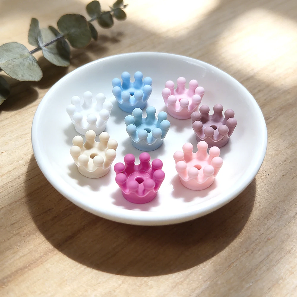 LOFCA 20pcs 부드러운 새로운 실리콘 작은 크라운 초점 치아발육 구슬 세트 DIY 팔찌 목걸이 쥬얼리 공예 액세서리