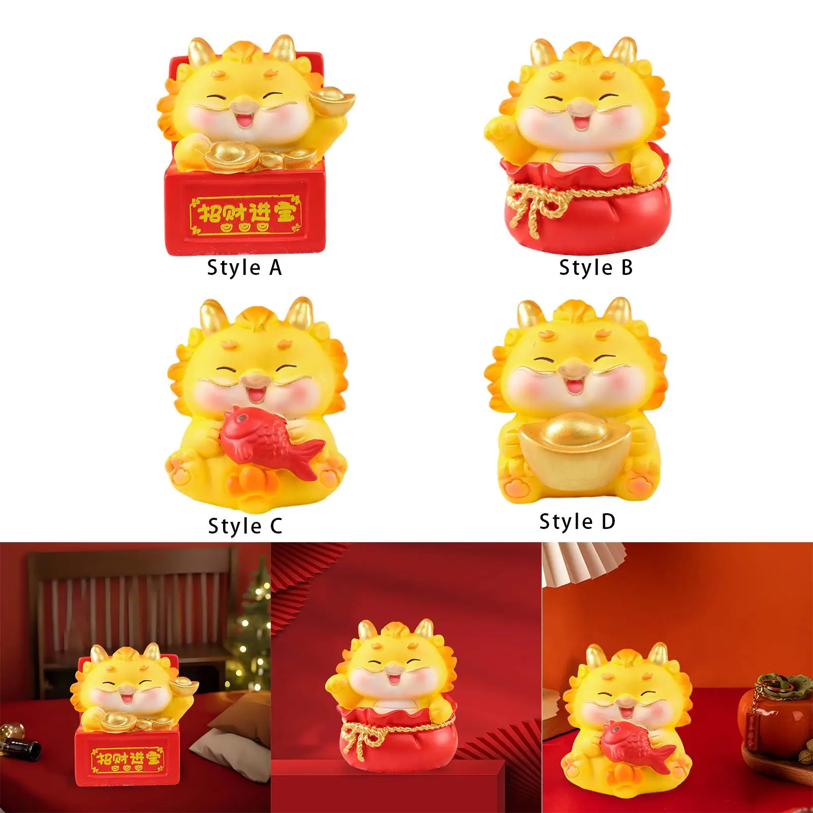 

Статуэтка из смолы с животными, скульптура дракона, китайский новый год, День благодарения, Благоприятный Зодиак для офиса, товары, рекламные спальни