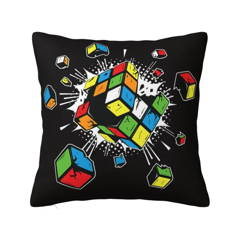 

Exploding Rubix Rubiks Rubics Cube Cushion Cover Math Lovers Throw Pillow Case for Living Room Custom Pillowcase Home Decoration