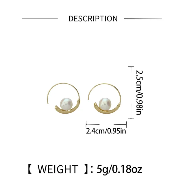 86957-dcc031.jpg Boucles d'oreilles françaises avec perles artificielles circulaires simples, Niche, Style haut de gamme, boucles d'oreilles polyvalentes