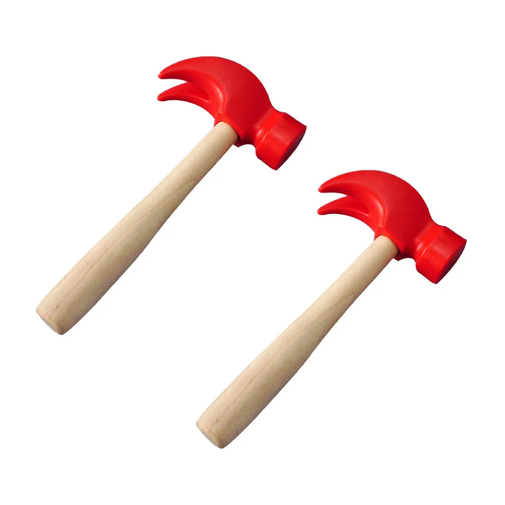 

2 Pcs Simulated Small Wooden Hammer Kids Simulation Toy Children Heart-shaped Toddler Toys Tool