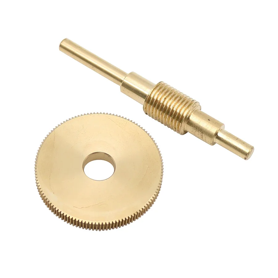 059 Brass Worm Gear 120 Teeth 0.4MM 120T 12MM Hole Diameter Gear 1:120 Brass Decelerating Turbine Worm 75MM Rod