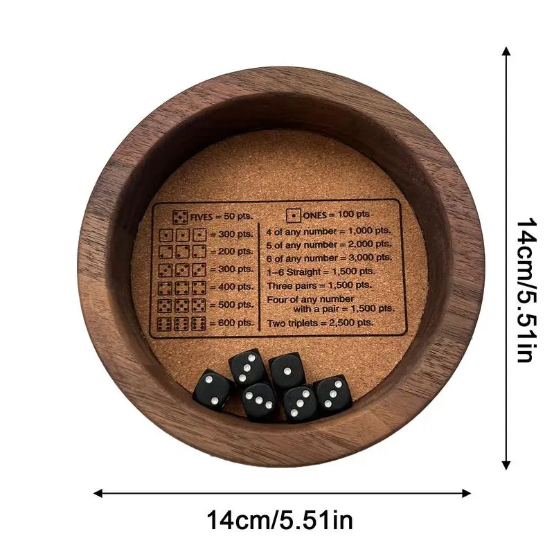 Farkle Classic Dice Game with Tray Farkle Dice Game Companion Secure Edges Avoid Rolling Off Standard for Board game dice dice set dice tray