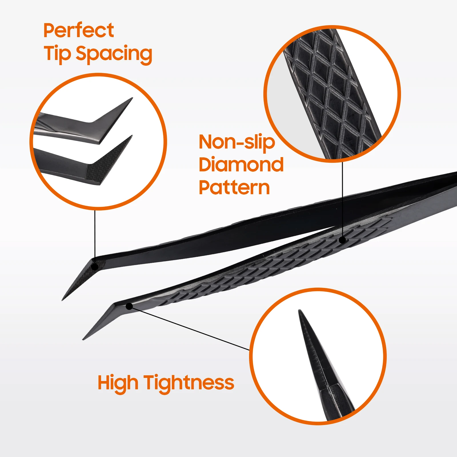 Private logo,MOQ 10 pcs Fiber Tip Lash Extension Tweezer, Titanium Black Eyelash Nano Tip Tweezer for Lash Tech Supplier 4