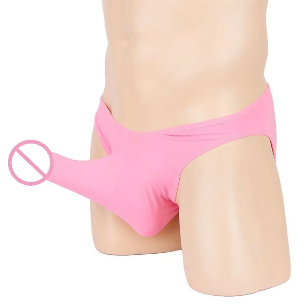 

Men'S Fun Underwear Briefs Sexy Underwear Transparent Ice Silk Opening Jj Set Triangle Underwear Elephant Pants Underpants