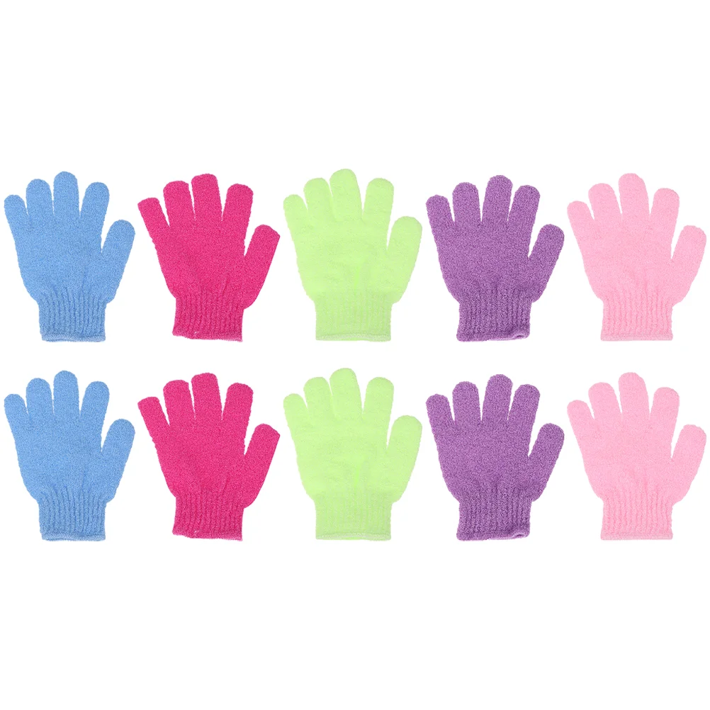 

10Pcs Gloves For Kids For Kids For Kids Nylon Body Wipe Durable Bathing Cleaner Mixed Color