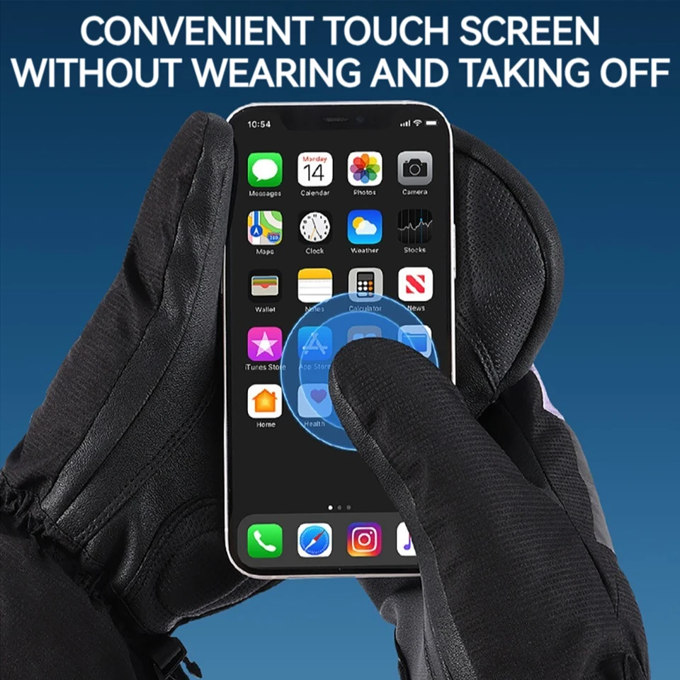 LOOGDEEL Winter Warmth Skiing Gloves Men Women Waterproof Windproof Touch Screen Cycling Motorcycle Bicycle Snowboard Ski Gloves 2