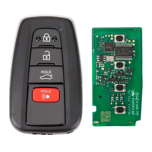 ToyotaのAUTEL-IKEYTY8A4ALスマートキーロック、4つのボタン