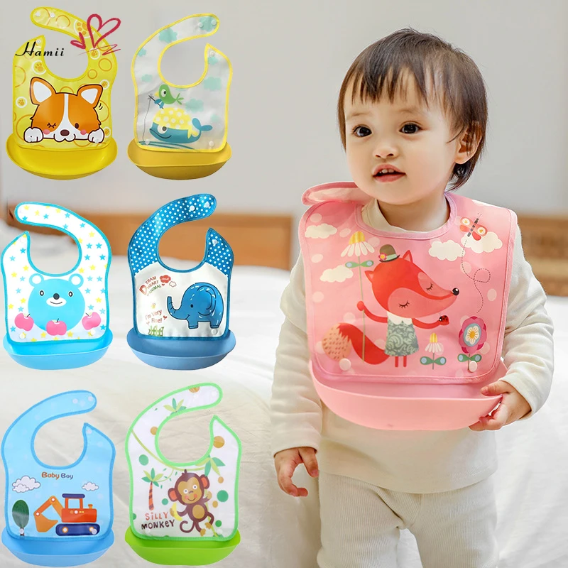 

Baby Bibs Cute Cartoon Waterproof Saliva Dripping Bibs Apron Adjustable Boys Girls Saliva Towel Drooling Scarf Bandanas Burp