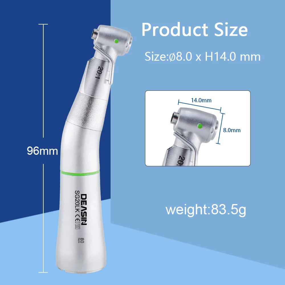 DEASIN S201XLPro/SG20LK Dental Chirurgisches Implantat Handstück Winkelstück 20:1 Mit Glasfaser Grüne Ringe Chirurgische Instrumente